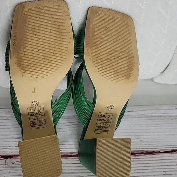 White House Black Market Elegant Green Women's Heeled Sandals SIZE 8 - Picture 7 of 10
